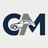 CrisMay Transport logo: a navy CM monogram wrapped around a car silhouette