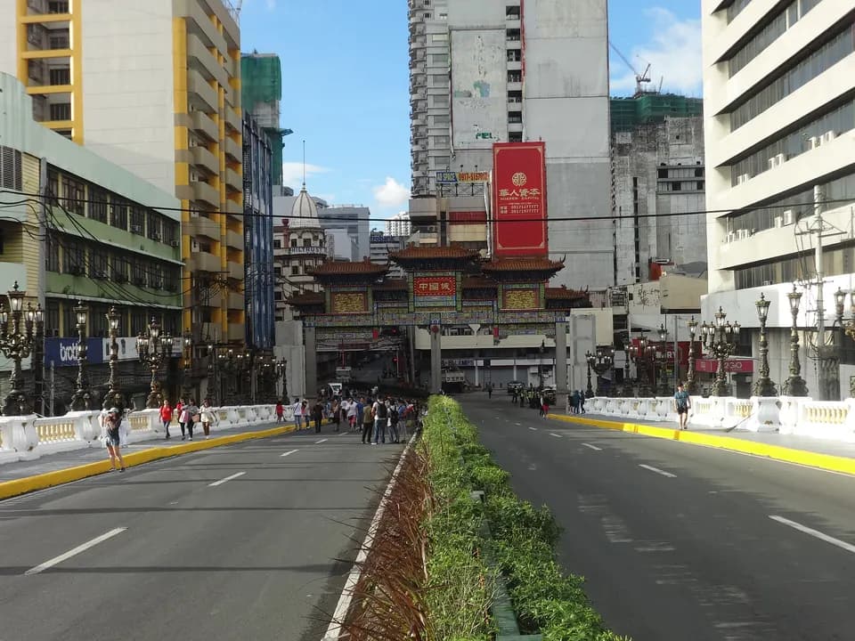 The Binondo Chinatown arch seen from Jones Bridge, Manila