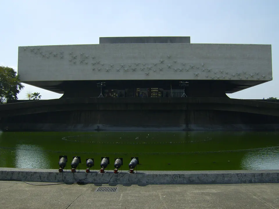 Front of the Cultural Center of the Philippines main building on Roxas Boulevard