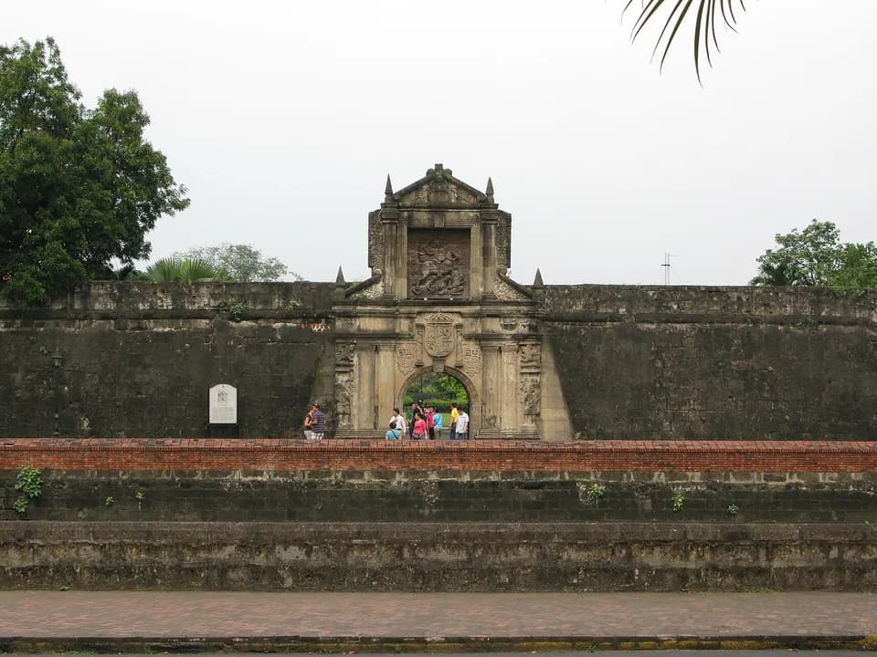 The main gate of Fort Santiago, with its carved coat of arms, in Intramuros